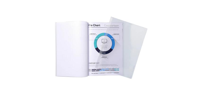 Sachet de 10 chemises de présentation pour relier avec Serodo PVC lisse 20x100e - A4 - Cristal