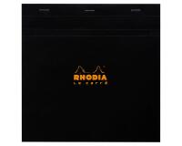 Bloc agrafé Rhodia Le Carré N°210 21x21 cm 80 feuillets petits carreaux 5x5 80g - Noir