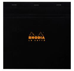 Rhodia Black Head Stapled Pad No210, 5x5 Squared, 210x210 - Black