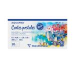 Clairefontaine Aquapad Watercolour Postcard Pad - 7.5 x 14.8cm - 20 Sheets - 300gsm