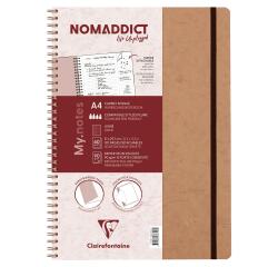 My.Notes Age Bag cahier reliure intégrale à marges détachables A4 120 pages détachables ligné + cadre en-tête - Tabac