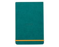Rhodiarama Webnotepad rembordé rigide A5 192 pages ligné microperforé papier ivoire 90g fermeture élastique - Paon