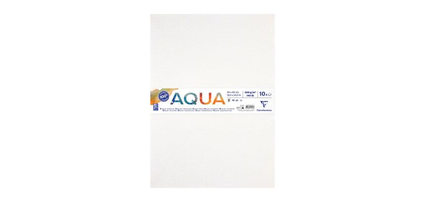 Goldline Aquapad, Aquarellpapier 50x65 cm, Packung mit 10 Blatt naturweiß 300g, mittelfeine Körnung