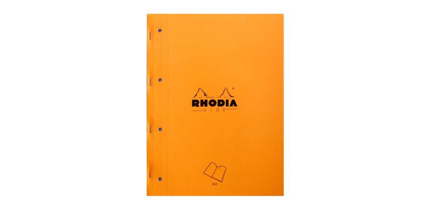 Bloc agrafé côté Side A4 80 feuilles petits carreaux 5/5 80 g. - Orange