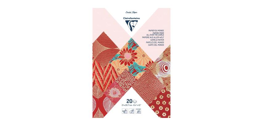 PAPIER ARTISANAL, Bloc encollé de 20 feuilles au format 21x29,7cm