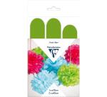 PAPIER DE SOIE, Set de 3 pompons à suspendre Ø30x1 et Ø40x2 - Vert