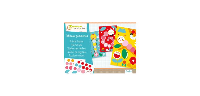 Boîte créative, Tableaux gommettes, Chenilles - Multicolore