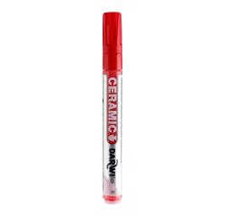 DARWI Kalte Keramikfarbe, Marker 2mm Spitze, Inhalt 6ml, Zinnoberrot - Zinnober