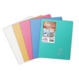 Cahier piqué Koverbook Silver 17x22 cm 96 pages grands carreaux couverture polypropylène opaque - Assortis