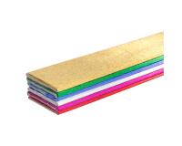 CRÉPON MÉTALLISÉ, Sachet de 6 feuilles pliées 72g/m2 au format 2,50x0,50m - Assortiment