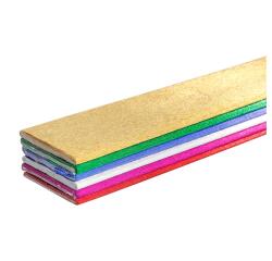 CRÉPON MÉTALLISÉ, Sachet de 6 feuilles pliées 72g/m2 au format 2,50x0,50m - Assortiment