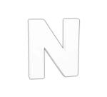 Letter 12cm, N. - Wit
