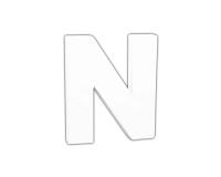 Small Letter 'N' 12cm - White
