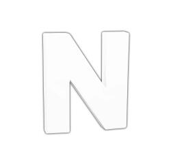 Petite lettre N 12cm - Blanc