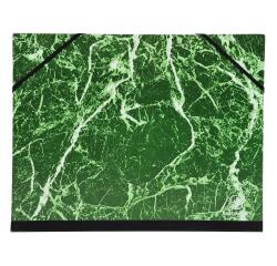 Tekenmap gemarmerd vernist papier met elastieken 26x33 - A4 en 24x32cm - Groen