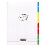 Cahier 4 index piqué 8000 POLYPRO 24x32 cm 96 pages grands carreaux 90 g - Incolore