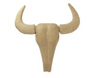 Braunes Pappmaché, Büffel Trophäe 52cm - Kraft