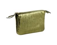 Clairefontaine CUIRIS# Small Two-Compartment Pouch - 13x9cm - Green