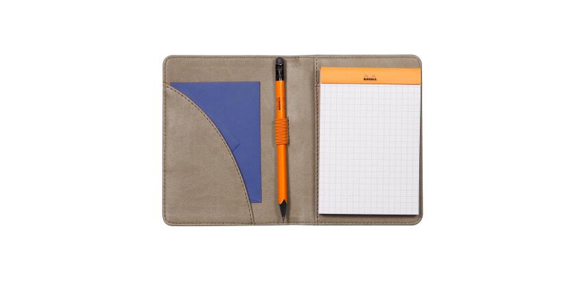 Rhodiarama livret porte-bloc N°12 pour bloc ou carnet format B7 - Taupe