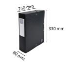 Archivbox aus Colorspan-Karton 600g, Rückenbreite 80mm mit Etikett, 25x33cm für DIN A4