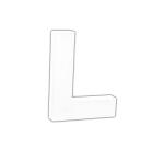 Small Letter 'L' 12cm - White