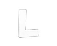 Petite lettre L 12cm - Blanc