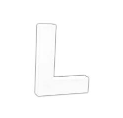 Letter 12cm, L. - Wit