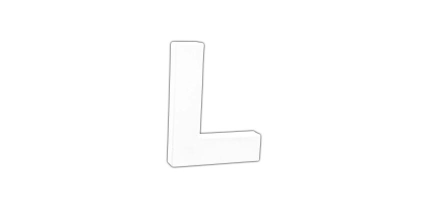 Petite lettre L 12cm - Blanc