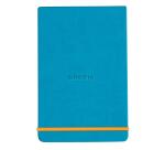 Rhodiarama Webnotepad met harde omslag A5, 96 blad, gelijnd en microgeperforeerd papier van 90g in ivoorkleur, sluiting met elastiek - Turquoise
