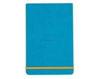 Rhodiarama Webnotepad rembordé rigide 9x14 cm 192 pages ligné microperforé papier ivoire 90g fermeture élastique - Turquoise