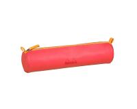 Rhodiarama trousse ronde simili cuir italien 5x21,5 cm - Corail