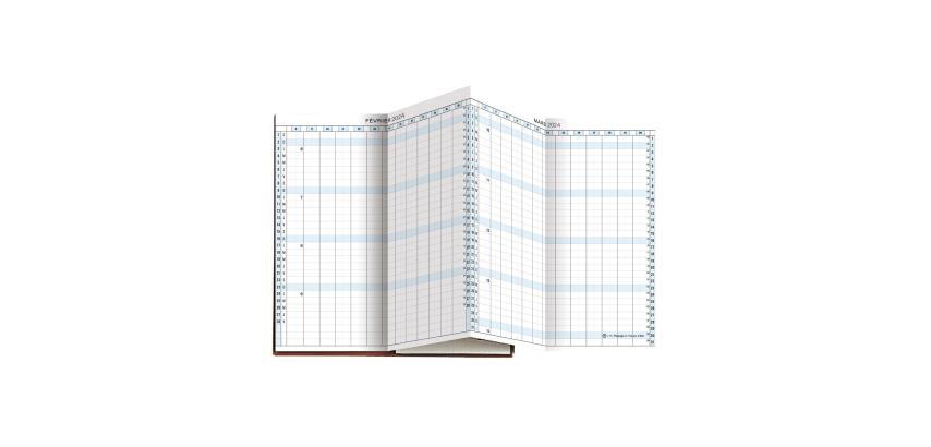 Recharge Agenda de poche Exaplan 17 accordéon 8 x 17,5 cm Planning mensuel Janvier à Décembre 2027