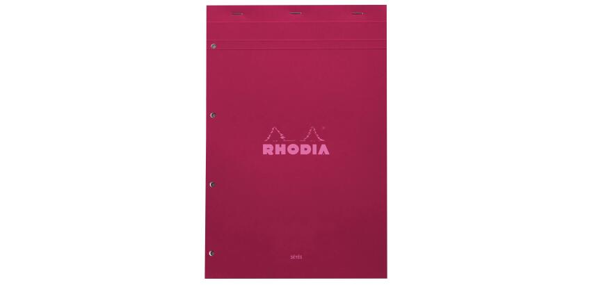 Bloc agrafé Rhodia Couleurs Prune N°20 A4+ 21x31,8 cm - Prune