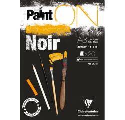 Paint'ON Noir bloc collé 20F A3 250g