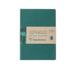 Ginkgo, Set de 2 carnets cousu fil A5 14,8x21 cm, 64 pages, ligné. 1 carnet couverture cuir + 1 carnet couverture carte imprimée, ass.