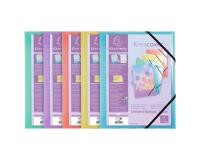 Chemise à élastiques 3 rabats polypropylène Kreacover Pastel - A4 - Couleurs assorties