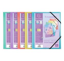 Chemise à élastiques 3 rabats polypropylène Kreacover Pastel - A4 - Couleurs assorties