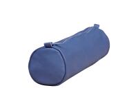 Age Bag, rundes Schlampermäppchen aus Leder, 21xØ6 cm - Blau