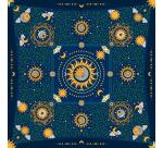 CARRÉ 100% soie - 90x90cm Astral - Blanc