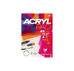 Acrylpad blok gelijmd 15 bladen A5 285g.