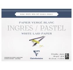 Ingres Pastel blok gelijmd 25 blad 130g 18x24cm - Wit