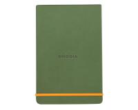 Rhodiarama Webnotepad rembordé rigide 9x14 cm 192 pages ligné microperforé papier ivoire 90g fermeture élastique - Sauge