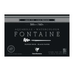 Fontaine Noir bloc collé 4 côtés 20F 14x21,6cm 300g grain fin