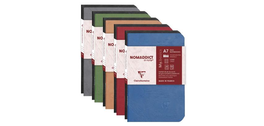 Set de 2 carnets piqûre Age Bag 7,5x12cm 48 pages ligné Couleurs assortis - Assortis