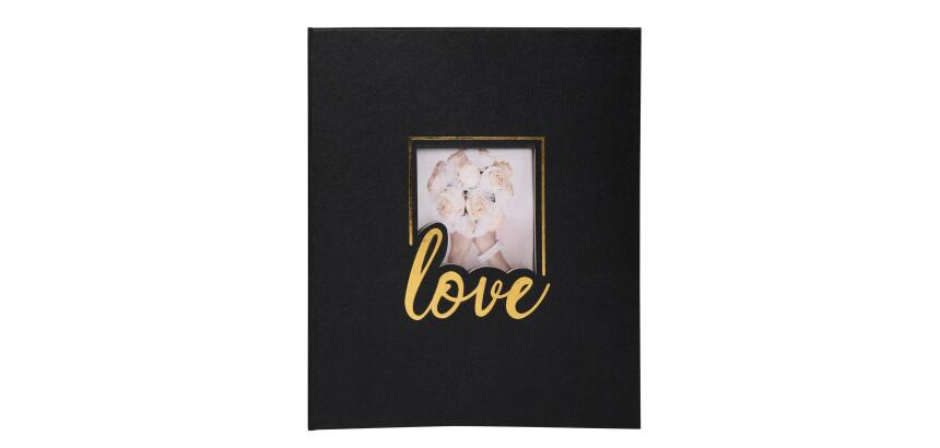 Fotoalbum 60 Seiten schwarz 29x32cm - Love schwarz - Schwarz
