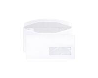 Boite de 500 Enveloppes Blanches DL2-114x229mm - Gommées Mécanisables - 80g/m2 - Fenêtre Papier Cristal 35x100 (position 20/20) - pour machine de mise sous pli automatique - Blanc