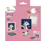 Pix Gallery, Kreuzstich, Einhorn - Blau
