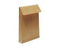 Boite de 125 Pochettes Kraft Armé Brun C4-229x324 mm avec Soufflet de 30 mm - Auto-Adhésives - 130g/m2 - Brun