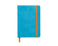 Rhodiarama carnet souple A6 144 pages ligné pap ivoire 90g fermeture élastique - Turquoise