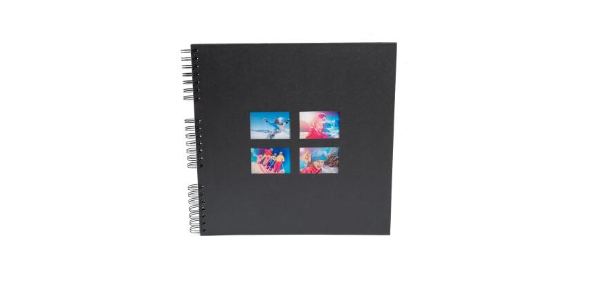 Spiralfotoalbum MILANO 32x32 cm, 60 schwarze Seiten - Schwarz